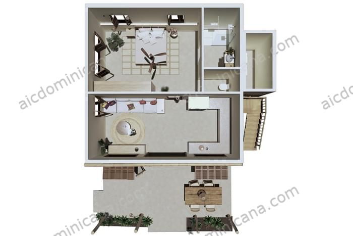 08 vente villa los gandules las terrenas perspective 1er etage